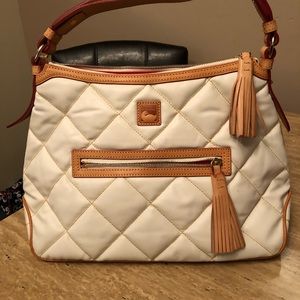 DB ivory and tan shoulder bag